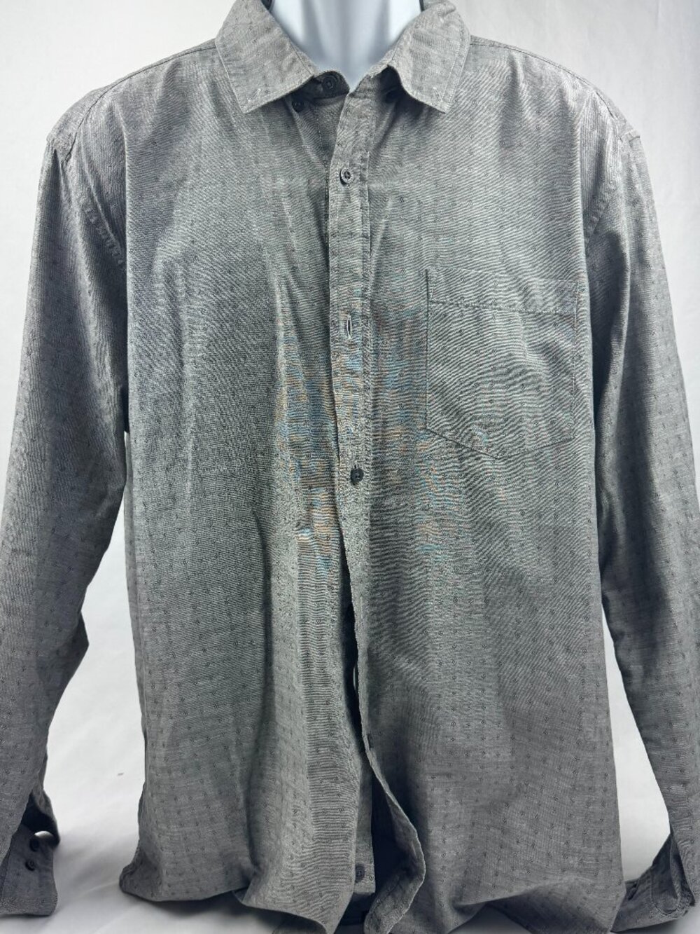 Patagonia Mens Size XXL Organic Cotton Long Sleeve Button Down Gray Shirt